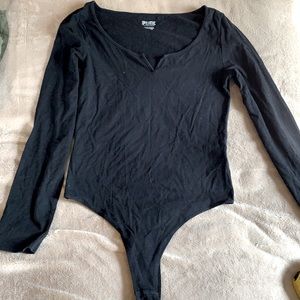 VS Pink - black body suit long sleeve sz small